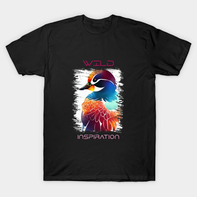 Mandarin Duck Wild Nature Animal Colors Art Painting T-Shirt by Cubebox